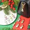 7Pcs 7 Colors Christmas Tree Handmade Porcelain & ABS Plastic Imitation Pearl Angel Pendant Decorations HJEW-FS00083-5
