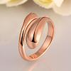 Real Rose Gold Plated Adjustable Brass Finger Rings for Women RJEW-BB07574-B-3