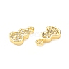 Brass Micro Pave Cubic Zirconia Charms KK-P228-36G-3