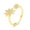 Clear Cubic Zirconia Star Open Cuff Ring for Women ZIRC-P096-02G-1