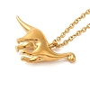 Dinosaur Brass Pendant Necklaces NJEW-B114-01G-04-2