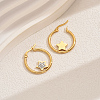 Geometric Retro Casual Stainless Steel Rhinestone Hoop Earrings for Women LU7755-2-3