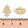 Brass Micro Pave Clear Cubic Zirconia Pendants KK-T073-21G-3