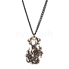 Alloy Enamel Black & White Pendant Necklaces NJEW-JN05121-06-2