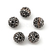 Round Grade A Rhinestone Clay Pave Beads RB-O027-02-3