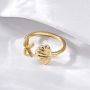 Brass Open Cuff Rings for Women RJEW-G341-04G-01-3