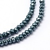 Faceted Rondelle Full Rainbow Plated Electroplate Glass Beads Strands X-EGLA-M004-2mm-A05-2