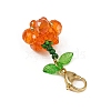 2Pcs Halloween Theme Pumpkin Glass Seed Beads Pendant Decorations HJEW-MZ00283-7