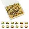 240Pcs 12 Colors Brass Grade A Rhinestone Spacer Beads KK-YW0002-34G-1