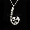 Stainless Steel Skull Fish Hook Urn Ashes Necklaces PW-WGAEC22-02-2