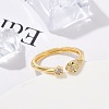 Rack Plating Brass Micro Pave Clear Cubic Zirconia Cuff Rings for Women RJEW-M028-59G-5