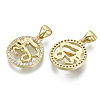 Brass Micro Pave Cubic Zirconia Pendants ZIRC-S061-199I-G-NF-2