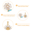 DICOSMETIC 8Pcs 2 Style Brass Micro Pave Clear Cubic Zirconia Pendants KK-DC0003-41-4