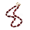 Nuggets Red Glass & Synthetic Non-magnetic Hematite Beaded Necklaces NJEW-U026-18G-2