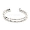 Non-Tarnish Textured 304 Stainless Steel Wrap Cuff Bangle for Women BJEW-P331-16P-2