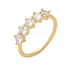 Brass Micro Pave Clear Cubic Zirconia Finger Rings RJEW-C120-18G-4