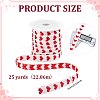 25 Yards Heart Pattern Cotton Ribbons SRIB-BC0001-48A-2