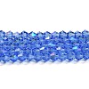 Transparent Electroplate Glass Beads Strands GLAA-F029-3mm-D07-1