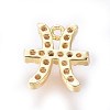 Golden Plated Brass Micro Pave Cubic Zirconia Charms ZIRC-L075-51E-2