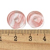 Cherry Quartz Glass Donut/Pi Disc Charms G-G142-01E-3