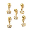 Rack Plating Brass Micro Pave Clear Cubic Zirconia Pendants ZIRC-H125-12-5