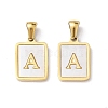 Ion Plating(IP) 304 Stainless Steel Pave Shell Pendants X-STAS-G327-01G-A-1