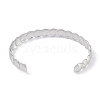 304 Stainless Steel Shell Shaped Open Cuff Bangles for Women BJEW-C071-18P-3