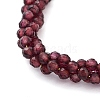 Mozambique Import Natural Garnet Round Beaded Bracelets BJEW-B095-01-2