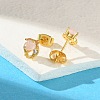 Brass Micro Pave Cubic Zirconia Stud Earrings For Women EJEW-B111-01G-03-2