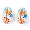 Printed Cowrie Shell Beads SSHEL-ZX006-05A-3