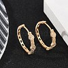 Brass Micro Pave Clear Cubic Zirconia Hoop Earrings EJEW-K300-02G-3