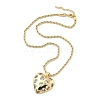 Heart Brass Micro Pave Clear Cubic Zirconia Pendant Necklaces for Women NJEW-S385-04A-G-3