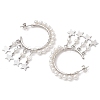 Star Shell Pearl Dangle Stud Earrings EJEW-JE06186-02-4