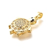 Brass Micro Pave Cubic Zirconia Pendants KK-G519-18G-01-2