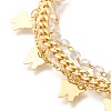 Butterfly Brass Glass Beads Card Paper Chain Bracelets BJEW-L696-016G-2