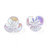 3-Petal Electroplate Acrylic Bead Caps PACR-T014-03-4