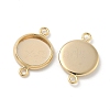 Flat Round Brass Connector Cabochon Settings KK-K414-13E-G-2