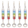 Chakra Natural Quartz Crystal & White Agate Suncatchers HJEW-JM00909-1