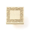 Square Flower Frame Brass Stamp Heads AJEW-M037-06G-02-2