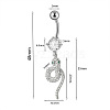 304 Stainless Steel Micro Pave Cubic Zirconia Belly Rings WG5C1DA-01-2