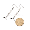 Tarnish Resistant Curb Chains with Charm Long Dangle Earrings EJEW-JE04963-6