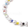 Round Shell Pearl Beads & Glass Seed Beads Stretch Bracelets BJEW-TA00637-4