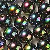 UV Plating Rainbow Iridescent Acrylic Beads PACR-E001-04B-1