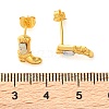 Brass Micro Pave Cubic Zirconia Stud Earrings For Women EJEW-B111-01G-01-5