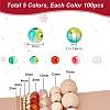 500Pcs 5 Colors Transparent Spray Painted Crackle Glass Beads CCG-PH0001-18-2