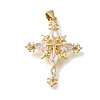 Brass Micro Pave Clear Cubic Zirconia Pendants CU-CBA9883-04C-G-1