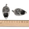 Natural Obsidian Square Big Pendants G-F763-07AS-08-3