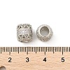 Brass Micro Pave Cubic Zirconia European Beads KK-P297-05P-04-2