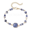 Natural Gemstone Link Chain Bracelets for Women BJEW-JB13315-4