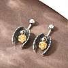 316 Stainless Steel Curved Barbell Dangle Belly Rings AJEW-C044-01-3